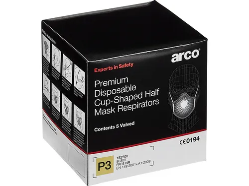 Stofmasker Arco Premium FFP3 NR met ventiel schelpmodel doos 5 stuks