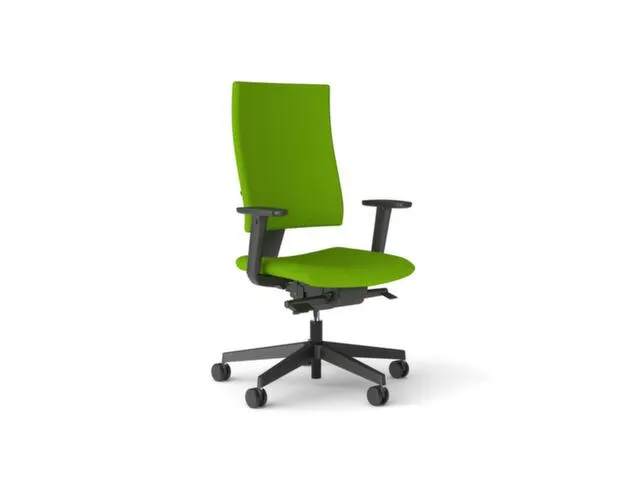 Siège De Bureau Pivotant Vert Piètement Noir Méc. Synchrone Avec Ac