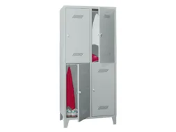 Garderobekast 1850x830x500mm 2x2 Vakken Klinksluiting Poten Ral7035