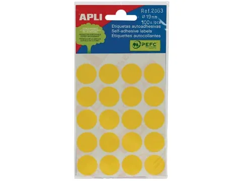 Apli Ronde Etiketten Ø19mm Geel
