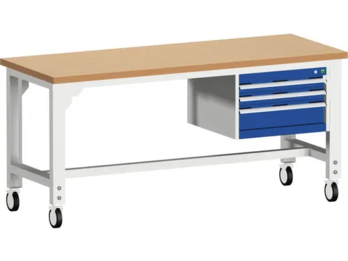werkbank,verrijdbaar,HxBxD 840-1140x2000x750mm,beukenblad