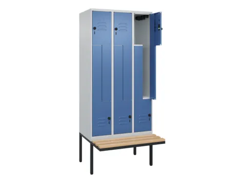 Z-garderobekast,HxBxD 2120x900x815mm,6vak,vak B 300mm,draaigrendel