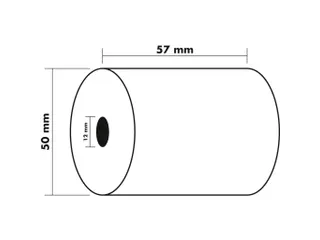 Rekenmachine Papierrol 57x50x12x20 1 laag offset extra wit 60g/m2 Wit - 3