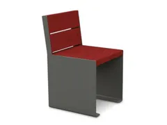 stoel B 450mm 3latten hout-zitting Mahonie zitting H 450mm grijs