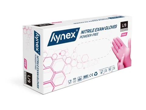 Handschoen Hynex nitril L roze 3.5gr 100 stuks