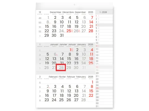3-Maandkalender 2027 INNI Manager compact-formaat notes
