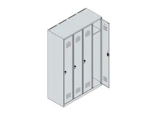 locker,HxBxD 1850x1200x500mm,4vak,vak B 300mm,draaigrendel - 3
