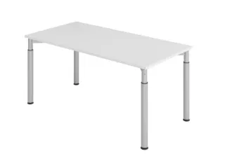 bureau,HxBxD 680-820x1600x800mm,blad grijs,4voeten zilverkleurig - 1