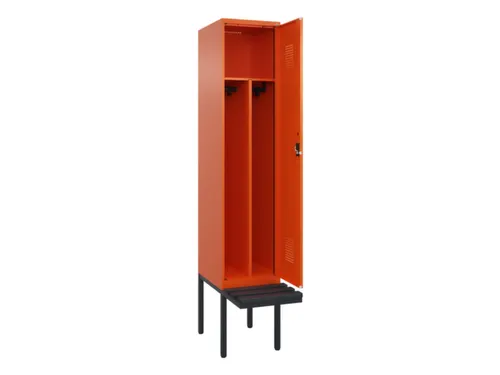 locker met bank,voor scheiding van kleding,HxBxD 2120x400x815mm,1vak