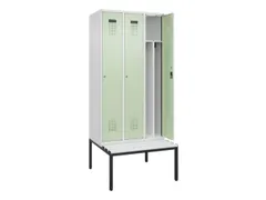locker met bank,voor scheiding van kleding,HxBxD 2120x900x815mm,3vak