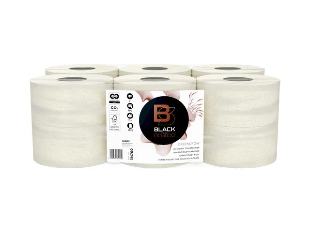 BlackSatino 314700 GreenGrow Jumbo Toiletpapier 2-laags Lichtbeige 12