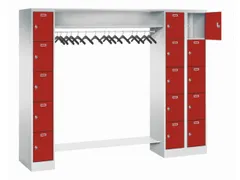 personeelsgarderobe draaigr. 1950x2250x500mm 3x5 vakken 300mm RAL3000