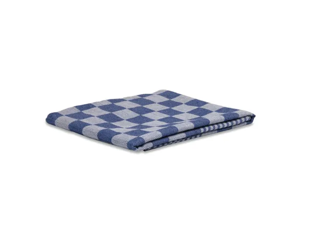 Theedoek geblokt Blauw Wit 6 stuks