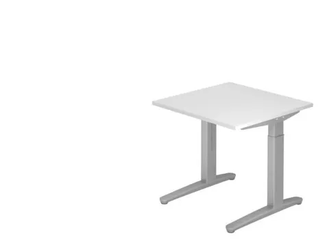 In hoogte verstelbaar bureau,HxBxD 680-850x800x800mm,blad wit