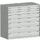 Ladekast 1200x1300x750mm 8laden 75kg RAL7035 lichtgrijs