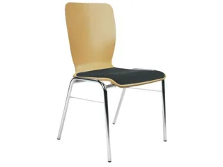 Houten Kuipstoel Beukenhouten Zitschaal Zitkussen Bekleding Zwart - 1