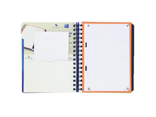 Projectboek Oxford A5+ Scribzee 6-gaats Lijn 120vel Blauw