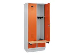 locker met bank,HxBxD 1950x800x815mm,2vak,vak B 400mm,cilinderslot