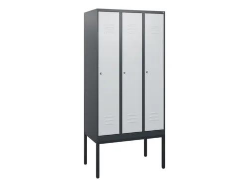 locker,HxBxD 1950x900x500mm,3vak,vak B 300mm,cil.-slot,voetonderstel