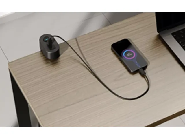 Neomounts VOLT DS22-840 Bureaucontactdoos 2x USB-C 1x USB-A Zwart