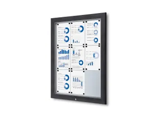 Vergrendelbaar vitrine mededelingenbord Outdoor 9xA4 Antraciet - 1