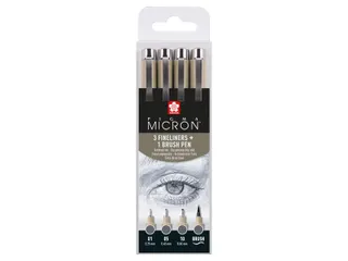 Fineliner Sakura Pigma Micron koelgrijs set 4 maten - 2