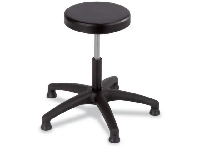 Werkplaatskruk 400-530Mm Zwart Pu-Schuimzitting Vloerglijders Gasveer