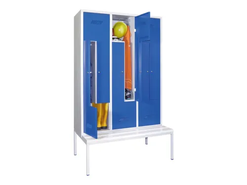 Z-garderobekast,HxBxD 2100x1200x800mm,RAL7035,front RAL5010