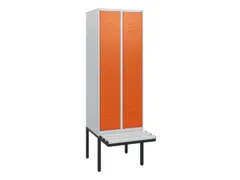 locker met bank,HxBxD 1950x600x815mm,2vak,vak B 300mm,cil.-slot