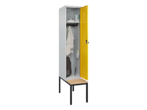 locker met bank,HxBxD 2120x400x815mm,1vak,vak B 400mm,draaigrendel