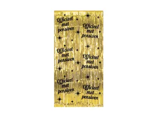 Feestgordijn Classy Party Curtain 'Pensioen' Goud-Zwart 100x200cm - 3