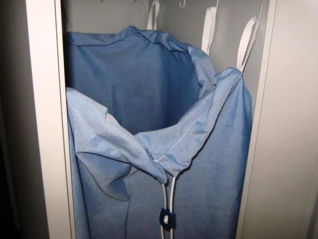 Waszakken,koordsluiting,ophanglus,polyester,blauw