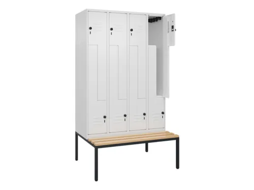Z-garderobekast,HxBxD 2120x1200x815mm,8vak,vak B 300mm,draaigrendel