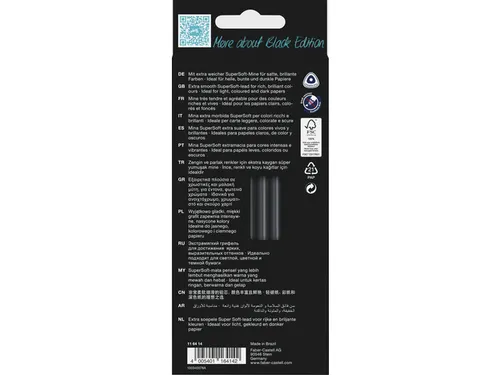 Kleurpotlood Faber-Castell Black Edition 12 stuks huidskleurtinten in