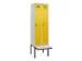 locker met bank,voor scheiding van kleding,HxBxD 2120x600x815mm,2vak