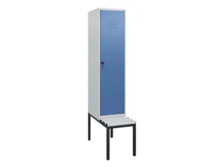 locker met bank,HxBxD 1950x400x815mm,1vak,vak B 400mm,draaigrendel - 1