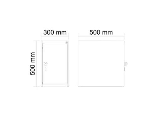 opzetkast,v. locker,1vak.,vak B 300mm,HxBxD 500x300x500mm,cilinderslot