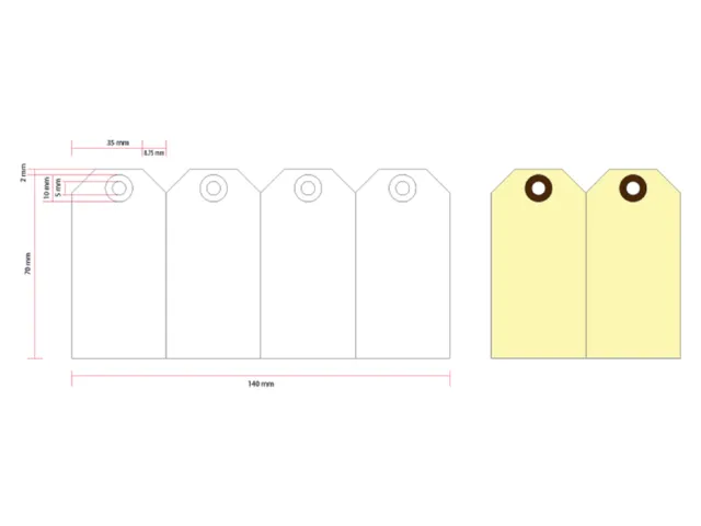 Label karton nr 1 200gr 35x70mm chamois 1000 stuks