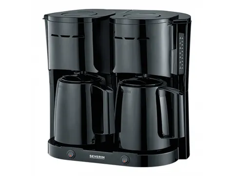 Koffiezetapparaat Duo 2x 1 Liter (8 kops) thermoskan Zwart