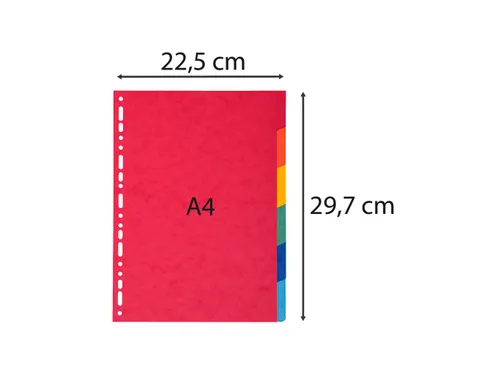 Tabbladen karton 220g 6-delig A4 Assorti