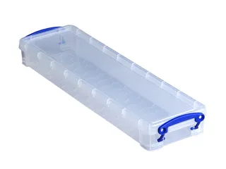 Opbergbox Really Useful 0.8 liter 355x100x40mm transparant wit - 1