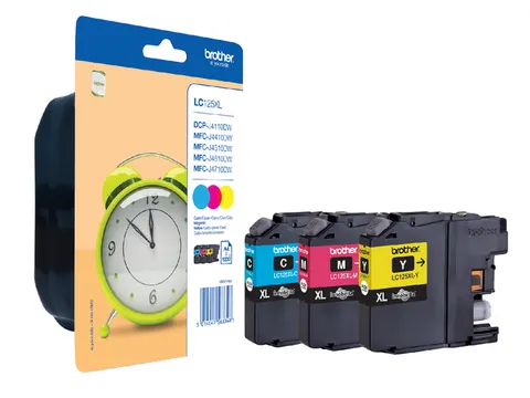 Inktcartridge Brother LC-125XLRBWBP 3 kleuren CMY HC