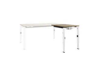 Bureau Linesto N4 aanbouwtafel 120x60cm hav/kers 25mm wit - 1