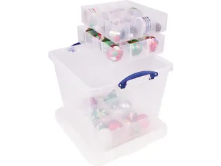 Opbergdoos 60 Liter Met Inzetbakje Transparant - 1