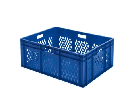 Euronorm Stapelkrat 320x800x600mm 127liter Blauw Wanden Opengewerkt