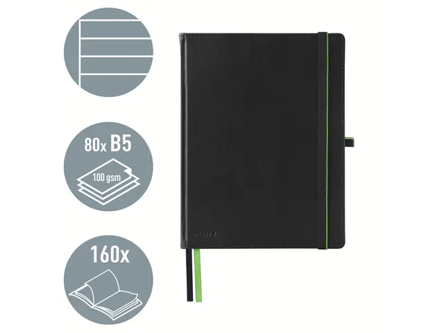 Cahier Leitz Complete couverture rigide iPad ligné noir