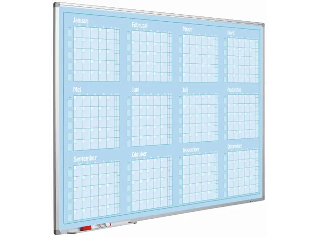Jaarplanner blauw softline profiel 90x120cm Jan-Dec NL