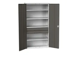universele kast,HxBxD 2000x1050x550mm,4xStalen bodem,2lade(n)