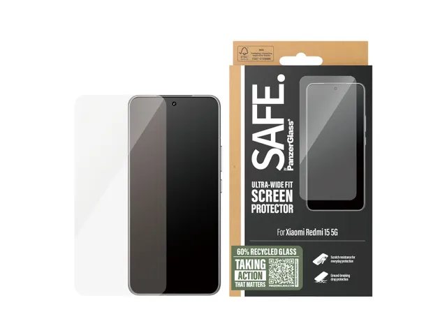 PanzerGlass SAFE. by Screen Protector Xiaomi Redmi 15 5G | Ultra-Wi