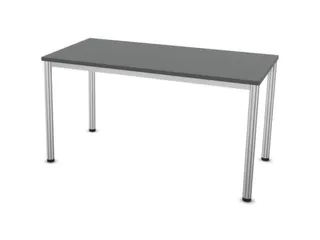 vergadertafel HxBxD 74x140x70cm rechthoekig MS-donkergrijs 4voeten Alu - 1